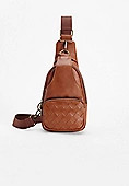 Brown Woven Sling Bag | Maurices