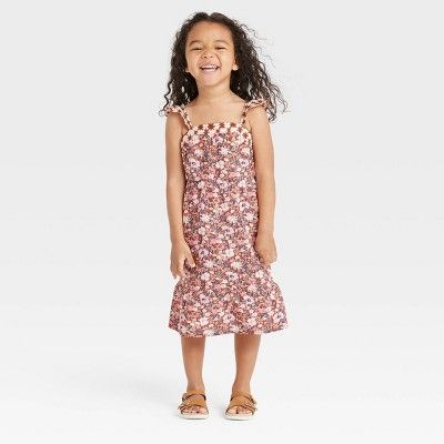 Toddler Girls' Floral Ruffle Sleeve Dress - Cat & Jack™ | Target