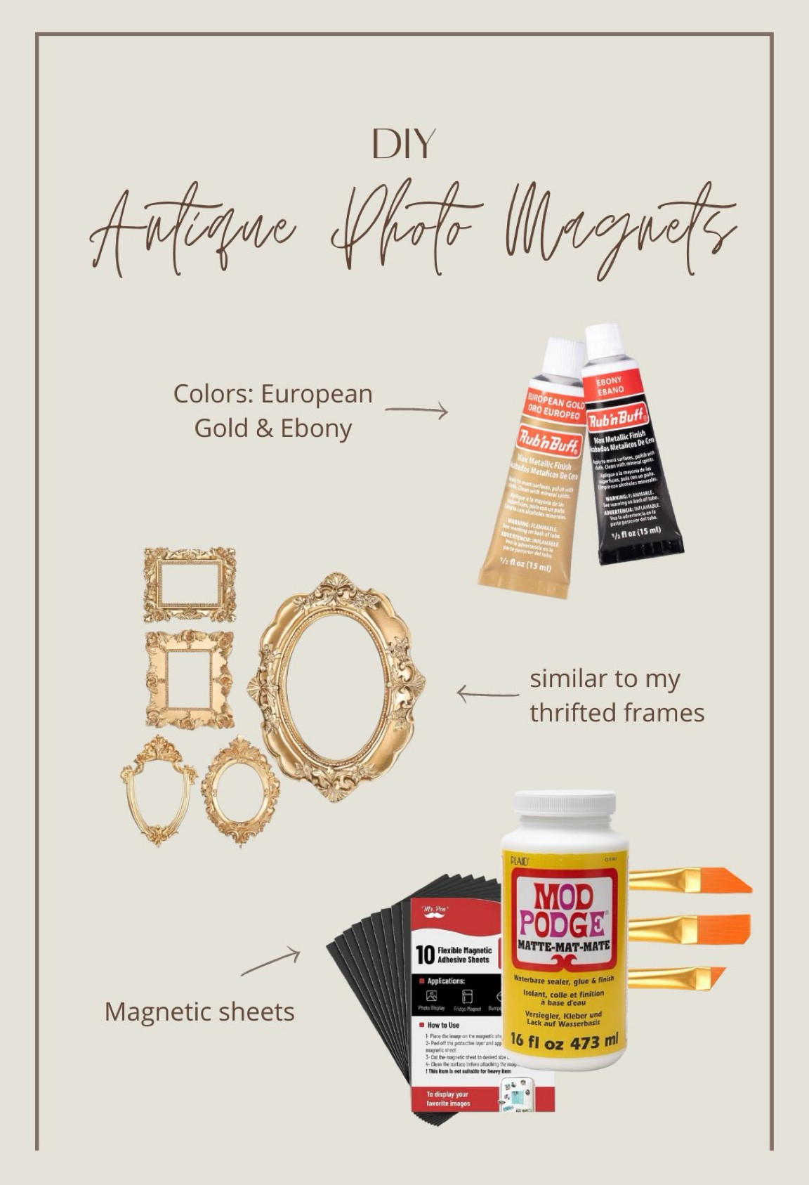 Everything you need to create my DIY thrifted frames. I cut the magnetic sheets to size and put them on my fridge!

#LTKhome #DIY #homedecor

#LTKfindsunder50 #LTKstyletip #LTKhome