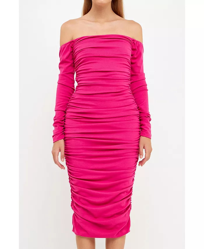 endless rose Women's Ruched Midi Dress - Macy's | Macy's