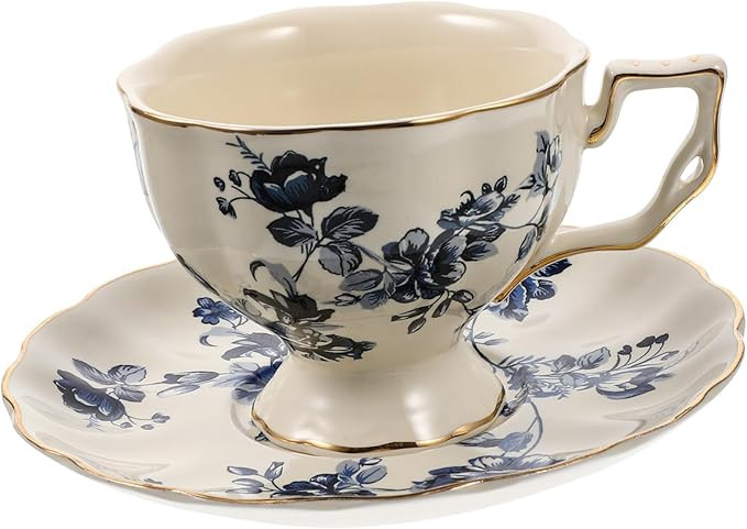 1 Set Ceramic Coffee Set Home Accessory Household Water Cup Drinking Cup French Style Cup Saucer ... | Amazon (US)