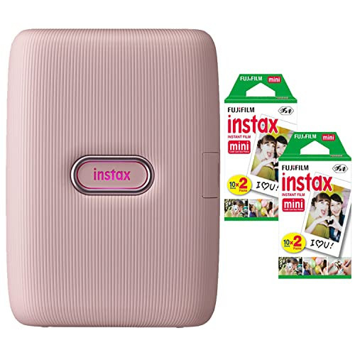 Fujifilm Instax Mini Link2 Smartphone Printer (Soft Pink) Bundle with Fuji Instax Mini Film Pack (40 Sheets) | Amazon (US)