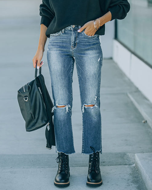 Martha High Rise Stretch Distressed Straight Jeans - SALE | VICI