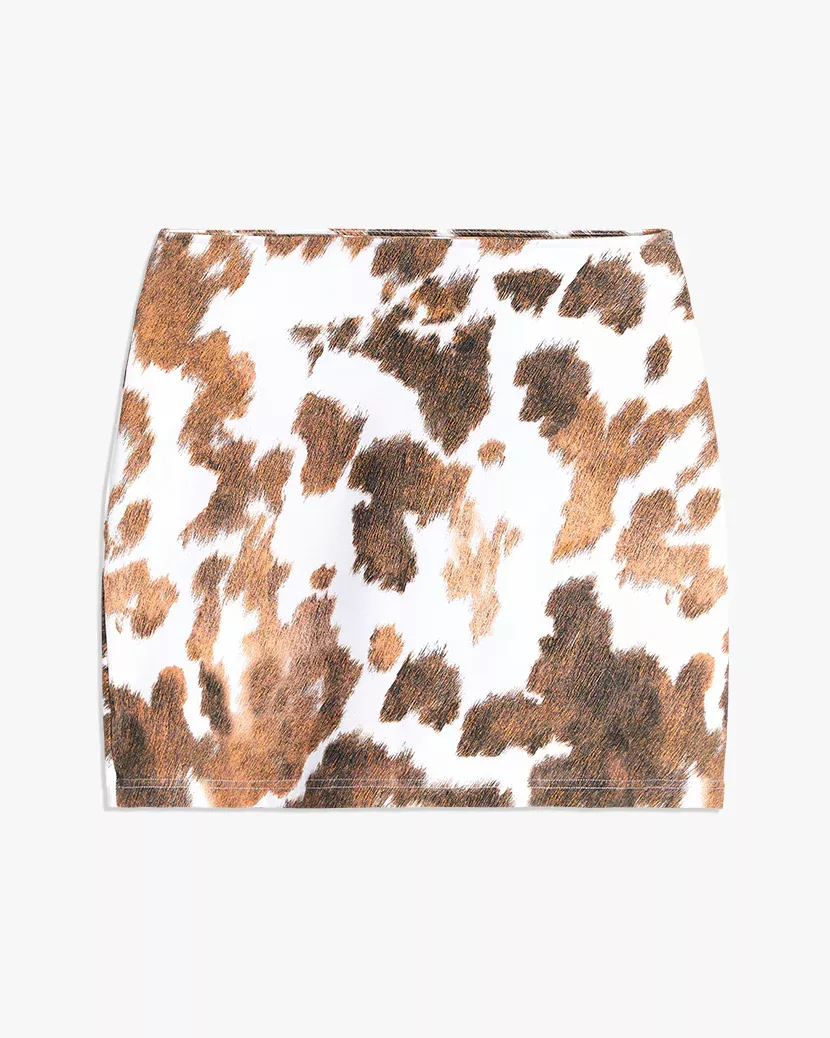 Brown cowhide clearance skirt