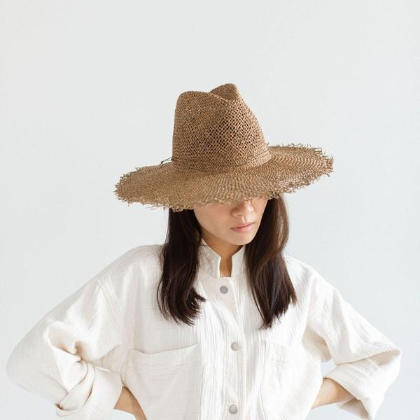 Tessa Seagrass Fedora - Brown | Gigi Pip