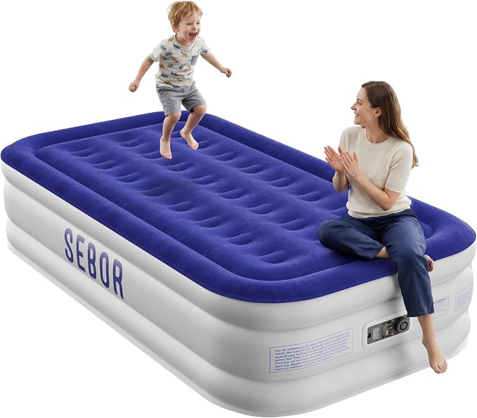 Sebor Air Mattress Twin with Built-in Pump 18", Comfortable Self-Inflating Air Mattress with High... | Amazon (US)
