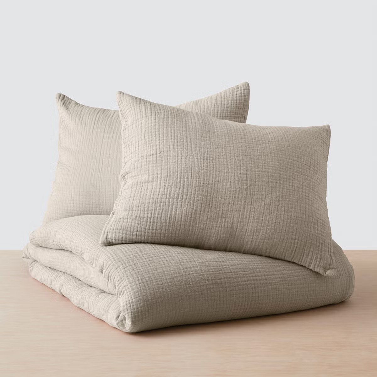 The Citizenry Full/Queen Organic Cotton Gauze Duvet Set Tan | The Container Store