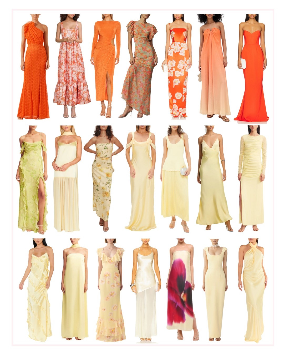 Wedding guest dress 
Yellow wedding guest dress 
Orange wedding guest dress 
Summer wedding guest dress 
Spring wedding guest dress 
Yellow bridesmaid dress
Orange bridesmaid dresss

#LTKStyleTip #LTKSaleAlert #LTKWedding