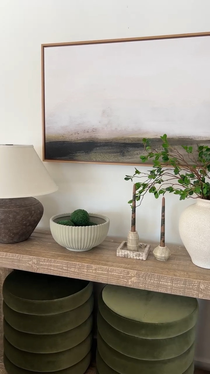 Earthy and neutral console table decor - stems and moss balls are both from Amazon!



#LTKSeasonal #LTKSaleAlert #LTKHome