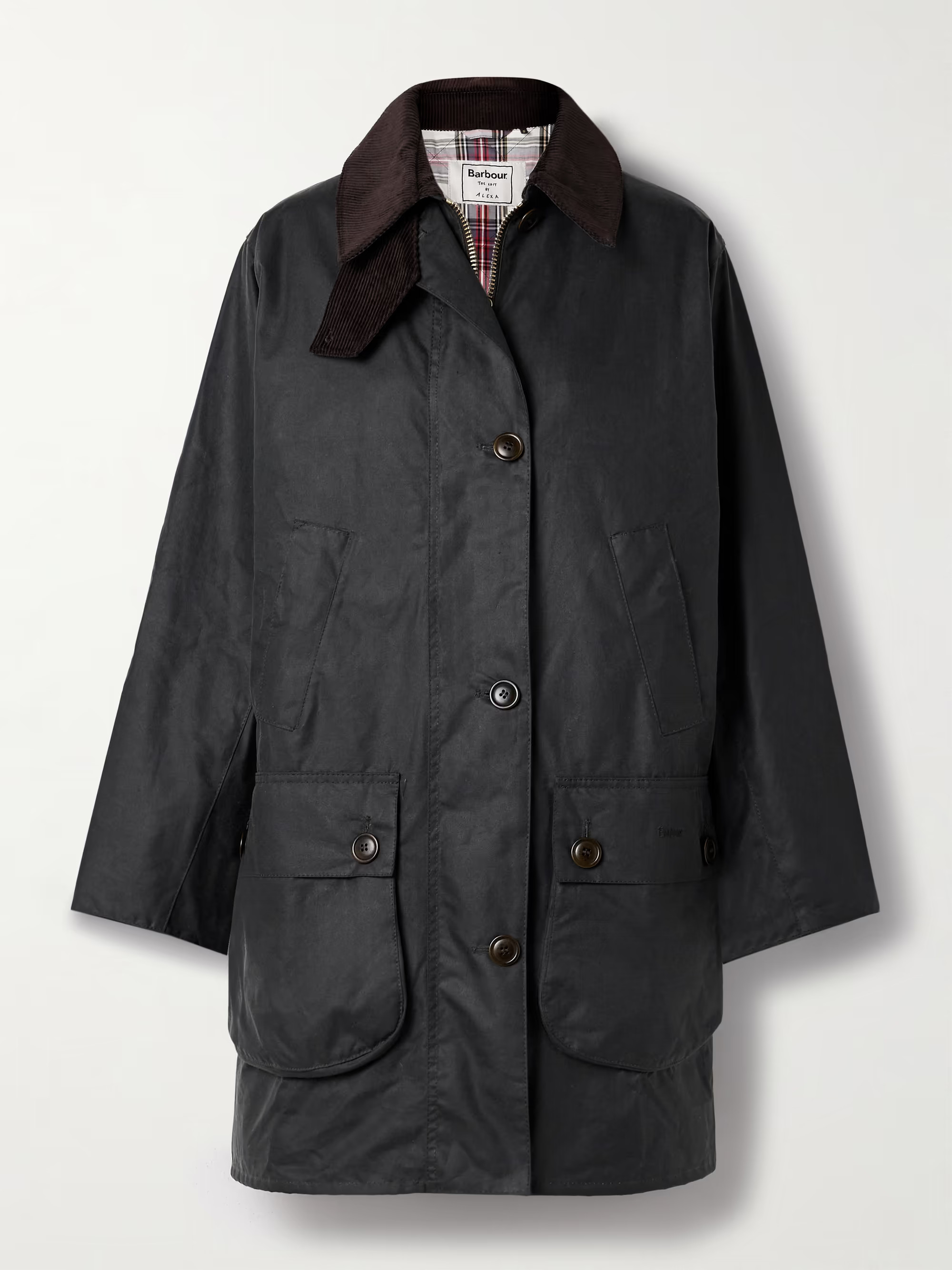 + Barbour The Edit by Alexa Loren corduroy-trimmed waxed-cotton jacket | NET-A-PORTER (US)
