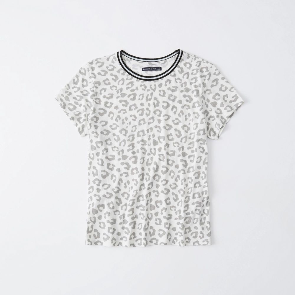 Tipped Leopard Print Tee | Abercrombie & Fitch US & UK