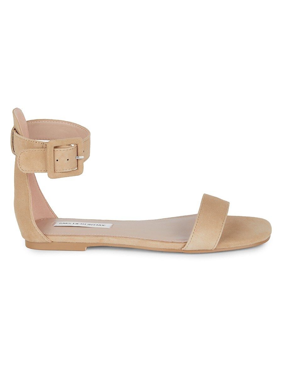 Saks Fifth Avenue Women's Edith Suede Flat Sandals - Beige Suede - Size 7 | Saks Fifth Avenue OFF 5TH