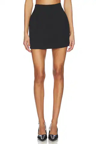 x Jasmine Tookes Irene Classic Suiting Sculpted Mini Skirt in Black | Revolve Clothing (Global)