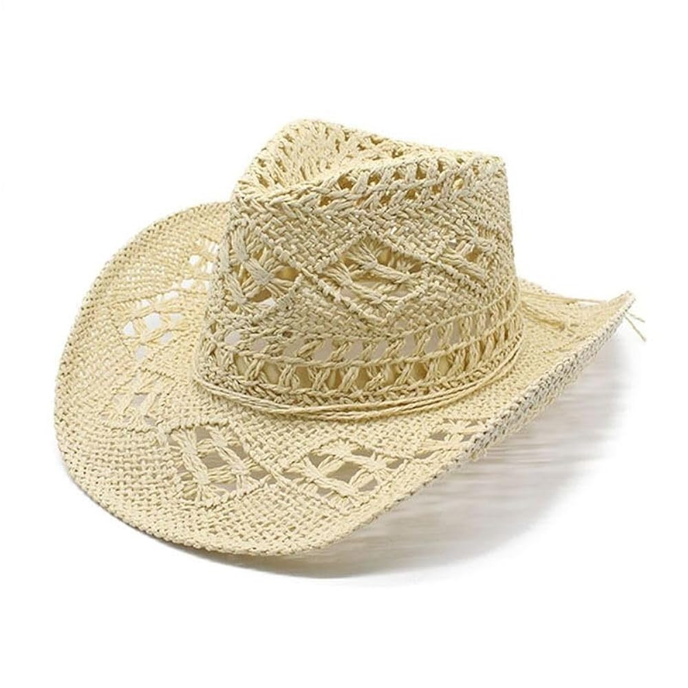Straw Cowboy Hats for Women Sparkly Western Cowgirl Hat for Holiday Party Foldable Vacation Beach... | Amazon (US)