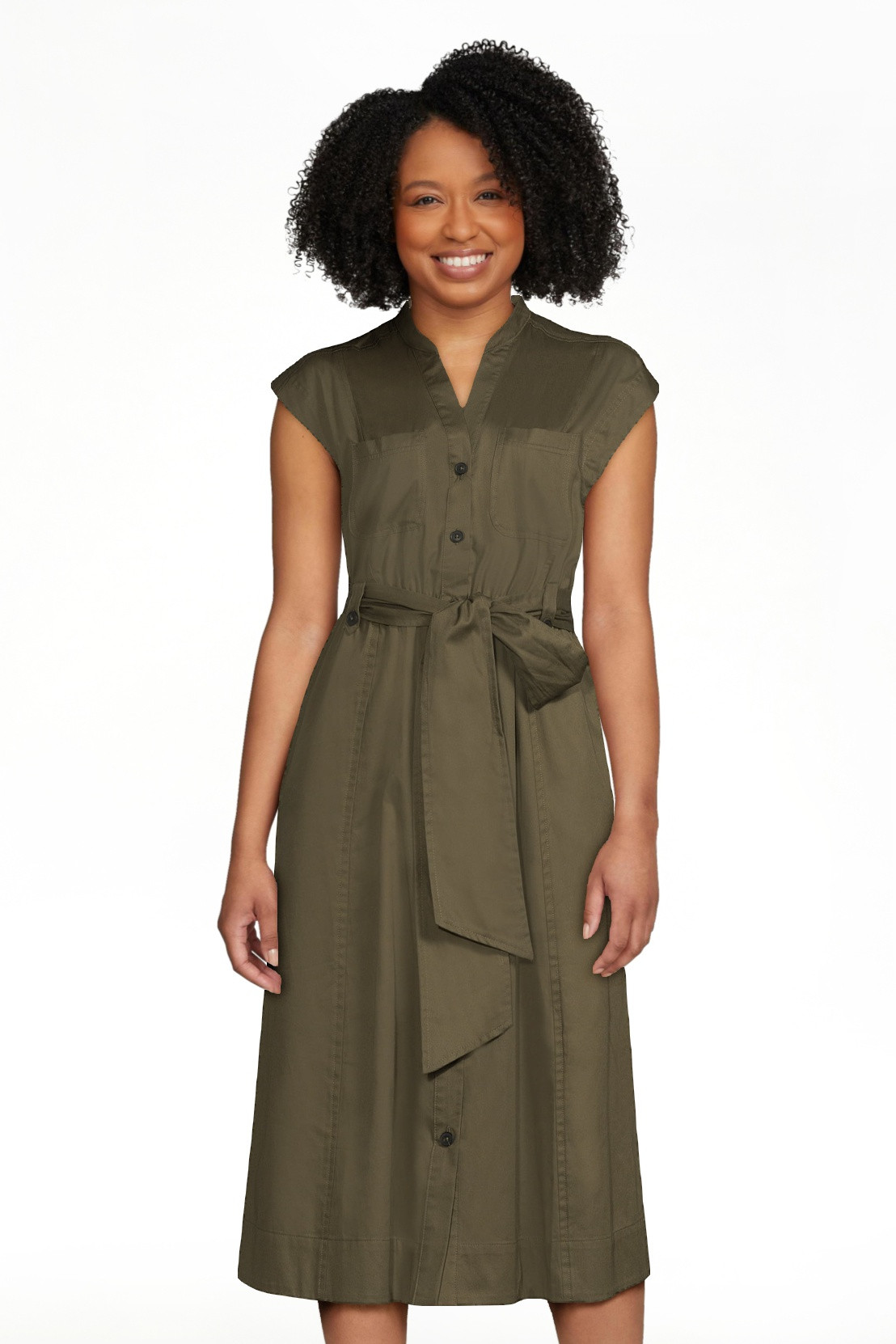 Free Assembly Women's Belted Utility Midi Shirtdress with Short Sleeves, Sizes XS-XXL | Walmart (US)