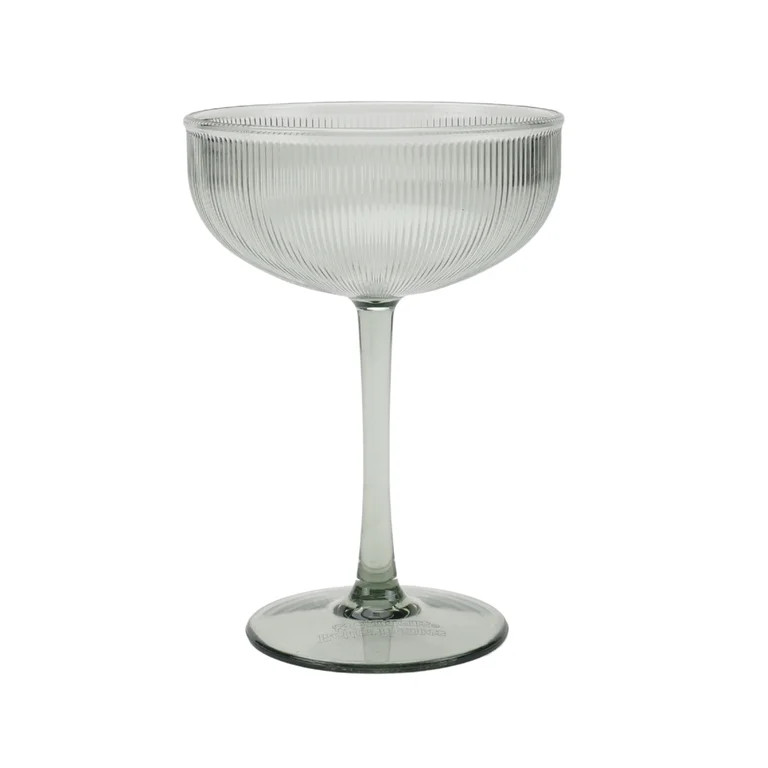 Better Homes and Gardens 11-Ounce Ribbed Tritan Coupe Glass in Green for Dining | Walmart (US)