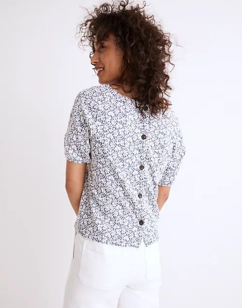 Floral Jacquard Button-Back Top | Madewell