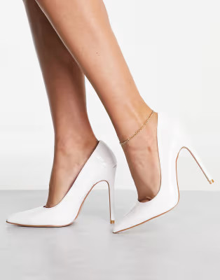 Simmi London heeled stiletto shoes in white | ASOS (Global)