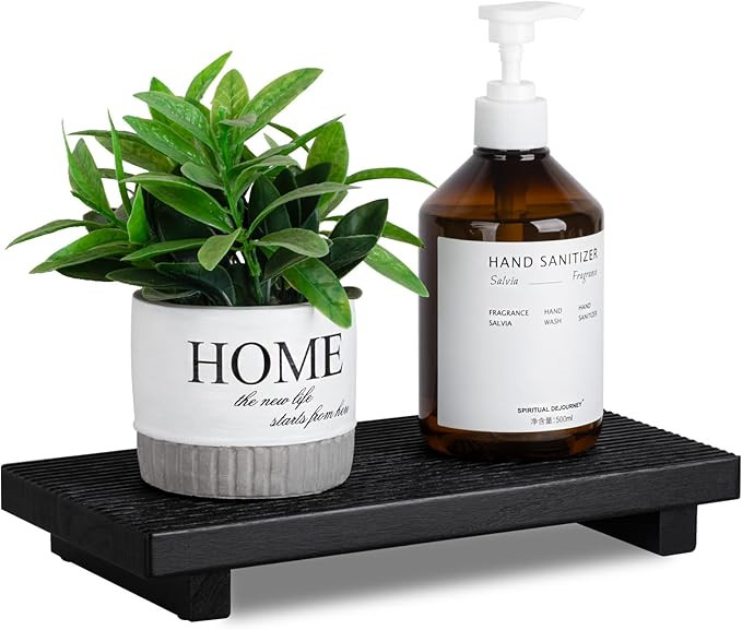 Bathroom Tray Farmhouse Decor Pedestal Stand Wood Riser Display Kitchen Accessories Soap Holder f... | Amazon (US)