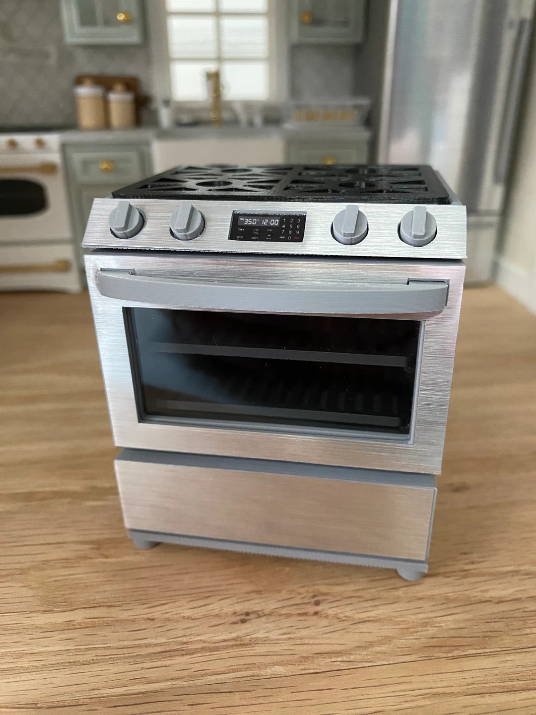 Dollhouse Miniature “gas” Oven, "stainless Steel," Lighted - Etsy | Etsy (US)
