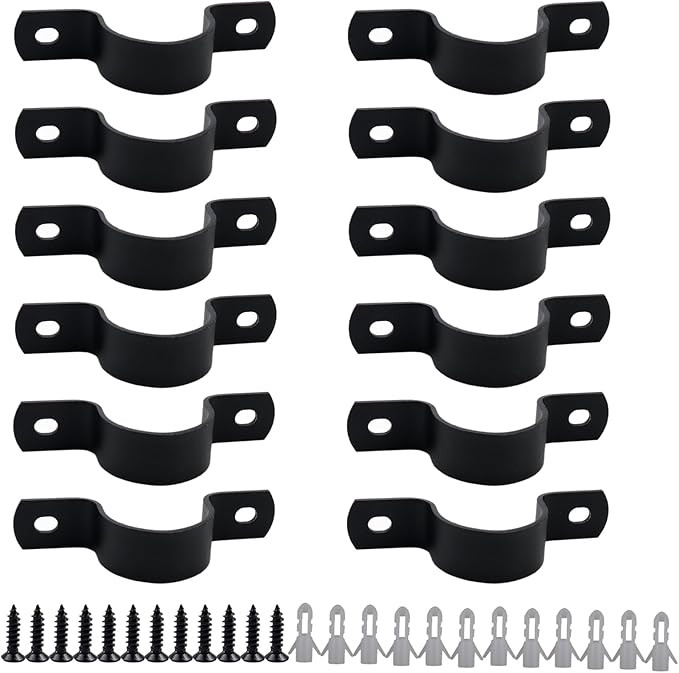 LC LICTOP DN20 Pipe Strap, 3/4 Inch Two Hole Fixing U Bracket, Rigid Pipe Strap Clamp for Pipe Pl... | Amazon (US)