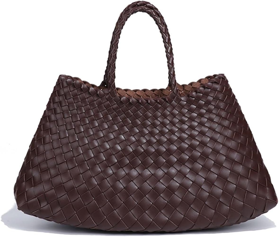 Rejolly Basket Bag for Women Woven Leather Top Handle Tote Handbag Summer Vacation Chic Beach Pur... | Amazon (US)