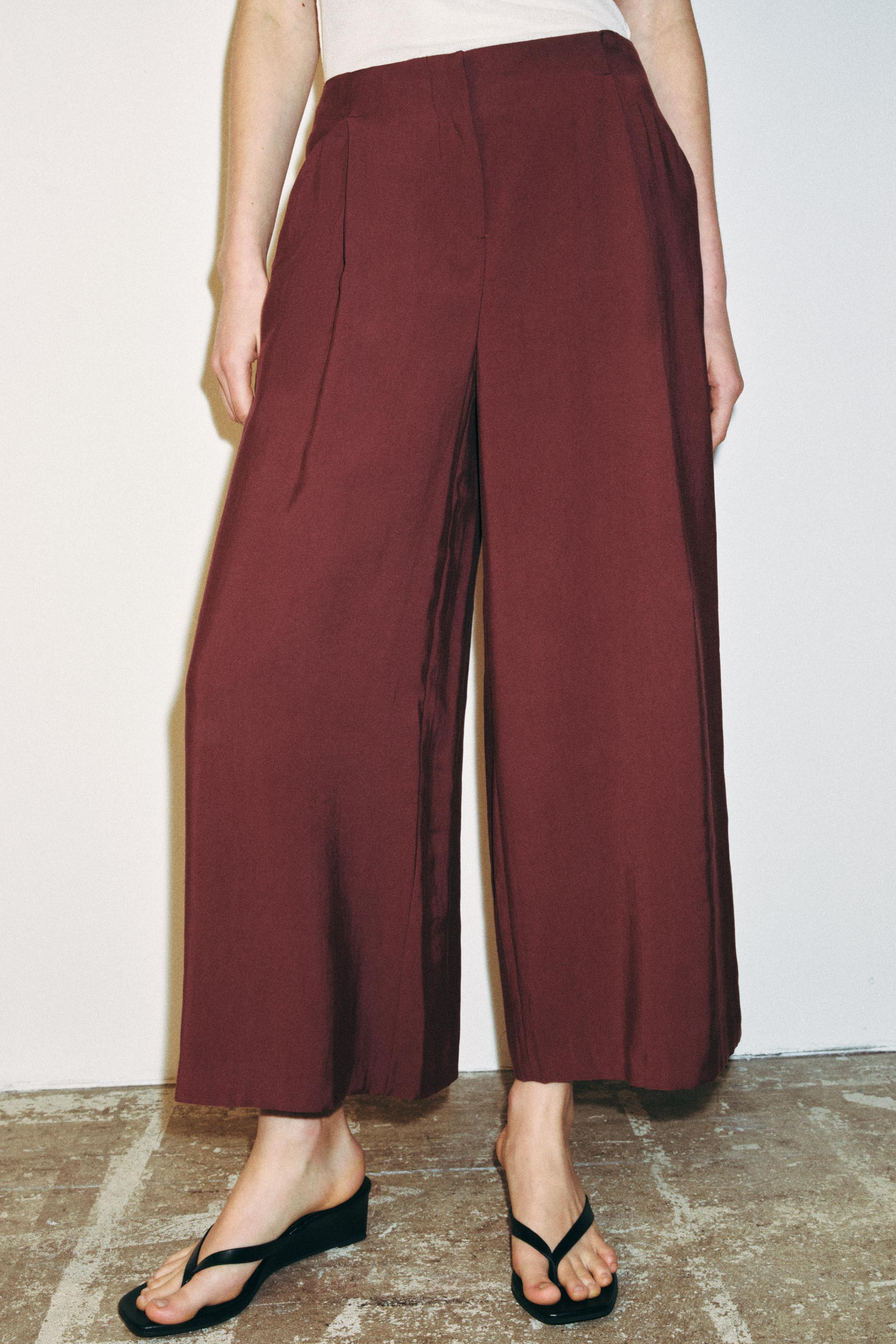 PLEATED CULOTTE PANTS | Zara US