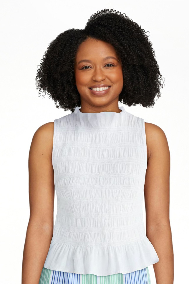 Free Assembly Women's and Women's Plus Smocked Peplum Sleeveless Cotton Top, Sizes X-4X | Walmart (US)