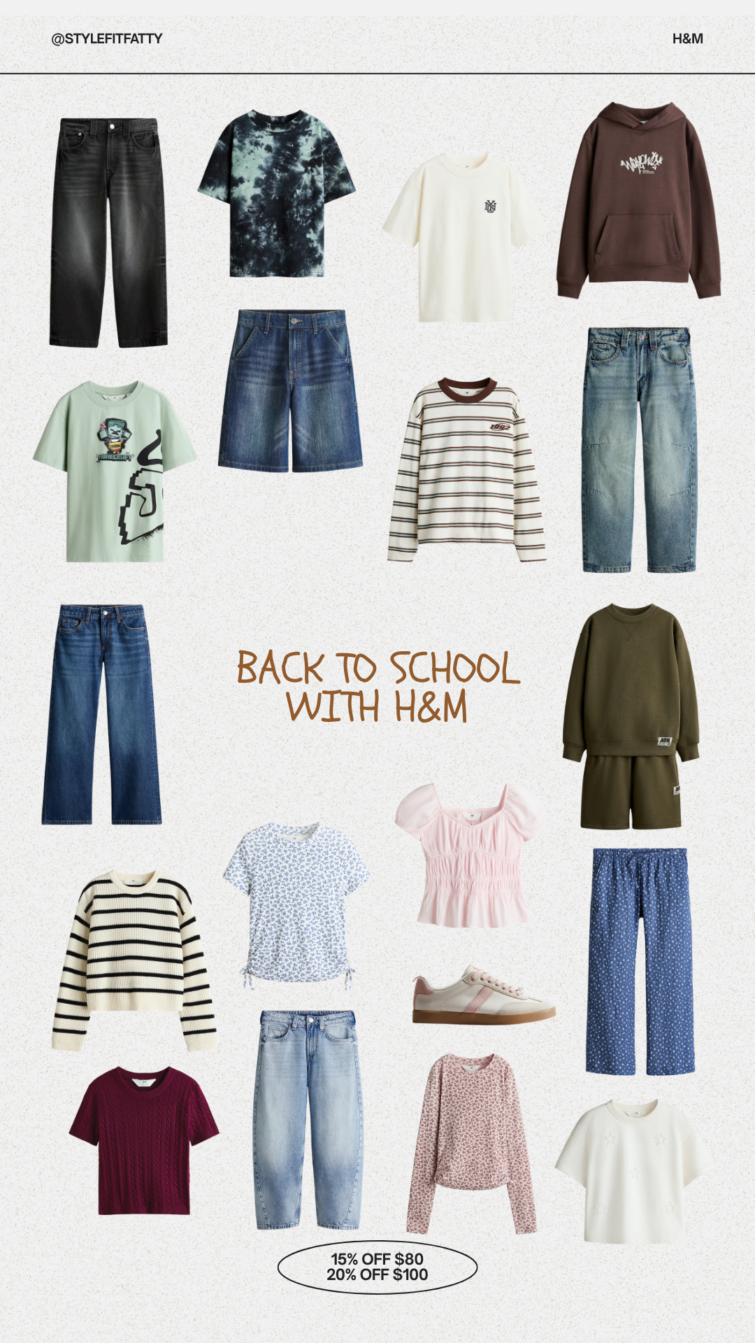 So many fun back to school options for the kids at H&M! Get 15% off $80 or 20% off $100!!! #HMsale #HMkids #backtoschool 

 #LTKSeasonal #LTKSaleAlert #LTKKids