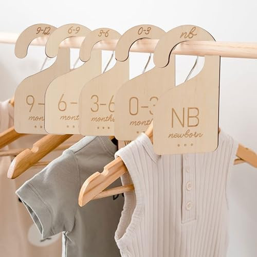 Baby Closet Dividers Wooden - Clothes Size Markers for Babies,Organize Babies Closet Hanger,Baby Nursery Closet Dividers,Newborn to 24 Months for Home Nursery Clothes | Amazon (US)