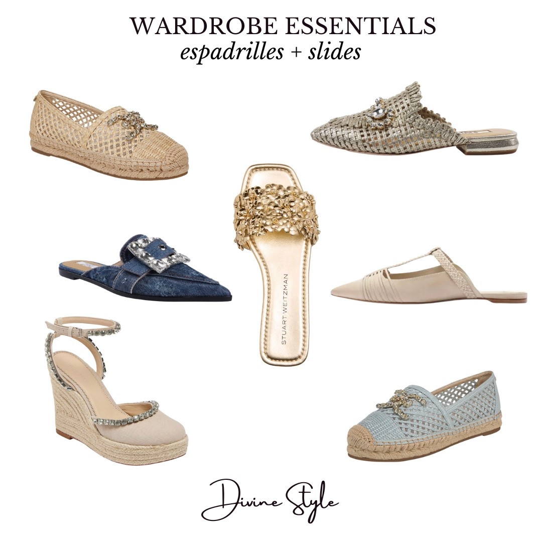 Step out in style this summer in embellished espadrilles and slides. Love the unique design of each of these shoes which instantly elevate an outfit so you don’t need to wear fashion sneakers. They fit true to size. I’m in a size 7.

#LTKFindsUnder100 #LTKShoeCrush #LTKSummerEdit