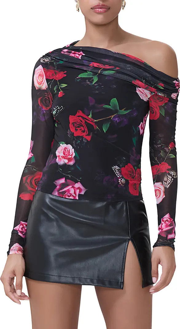 Barry One-Shoulder Mesh Top | Nordstrom