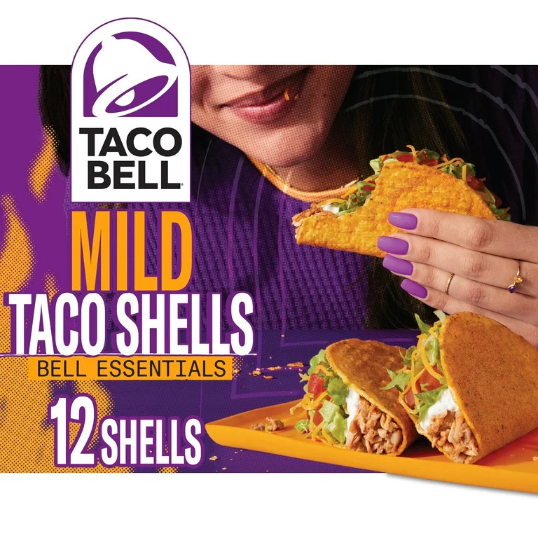 Taco Bell Mild Seasoned Flavor Crunchy Taco Shells, 12 ct, 4.8 oz Box | Walmart (US)