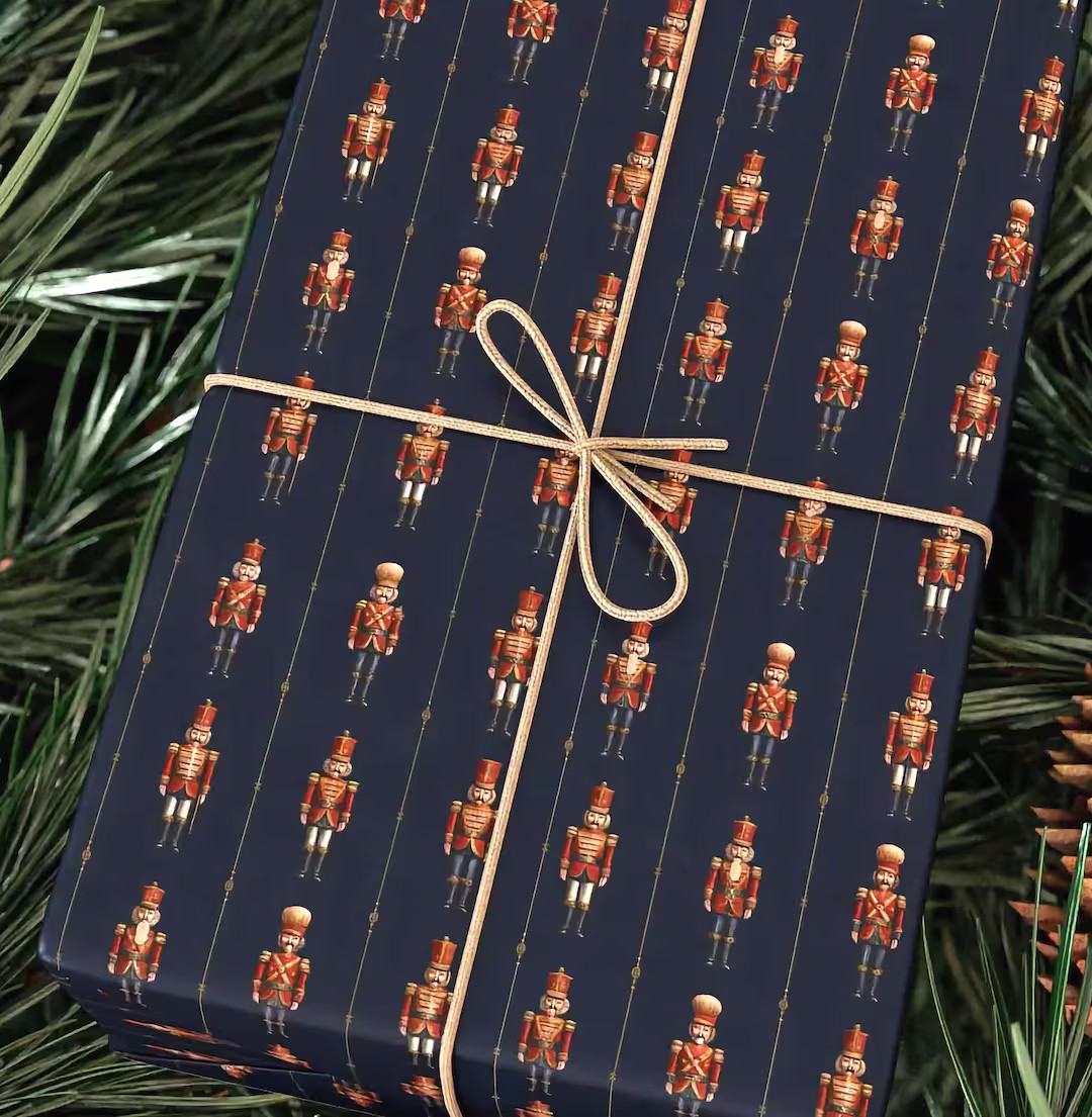 Nutcracker Wrapping Paper Holiday Gift Wrap Nutcracker Gift Wrap Elegant Christmas Gift Wrap Chri... | Etsy (US)