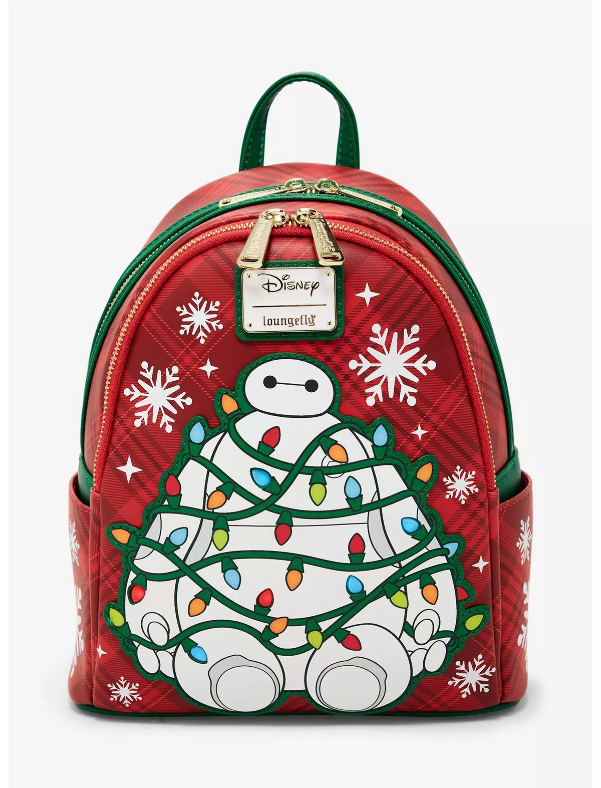 Loungefly Disney Big Hero 6 Baymax Holiday Plaid Light-Up Mini Backpack — BoxLunch Exclusive | BoxLunch