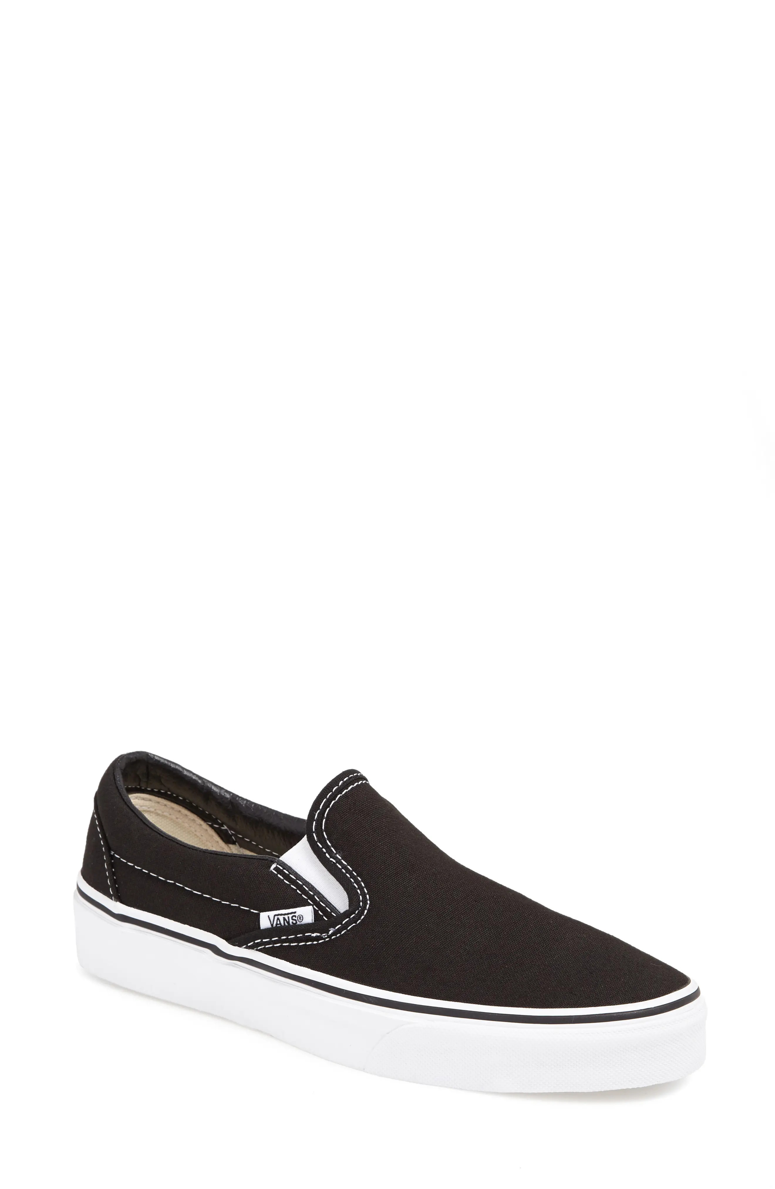 Women's Vans Classic Slip-On Sneaker, Size 6 M - Black | Nordstrom