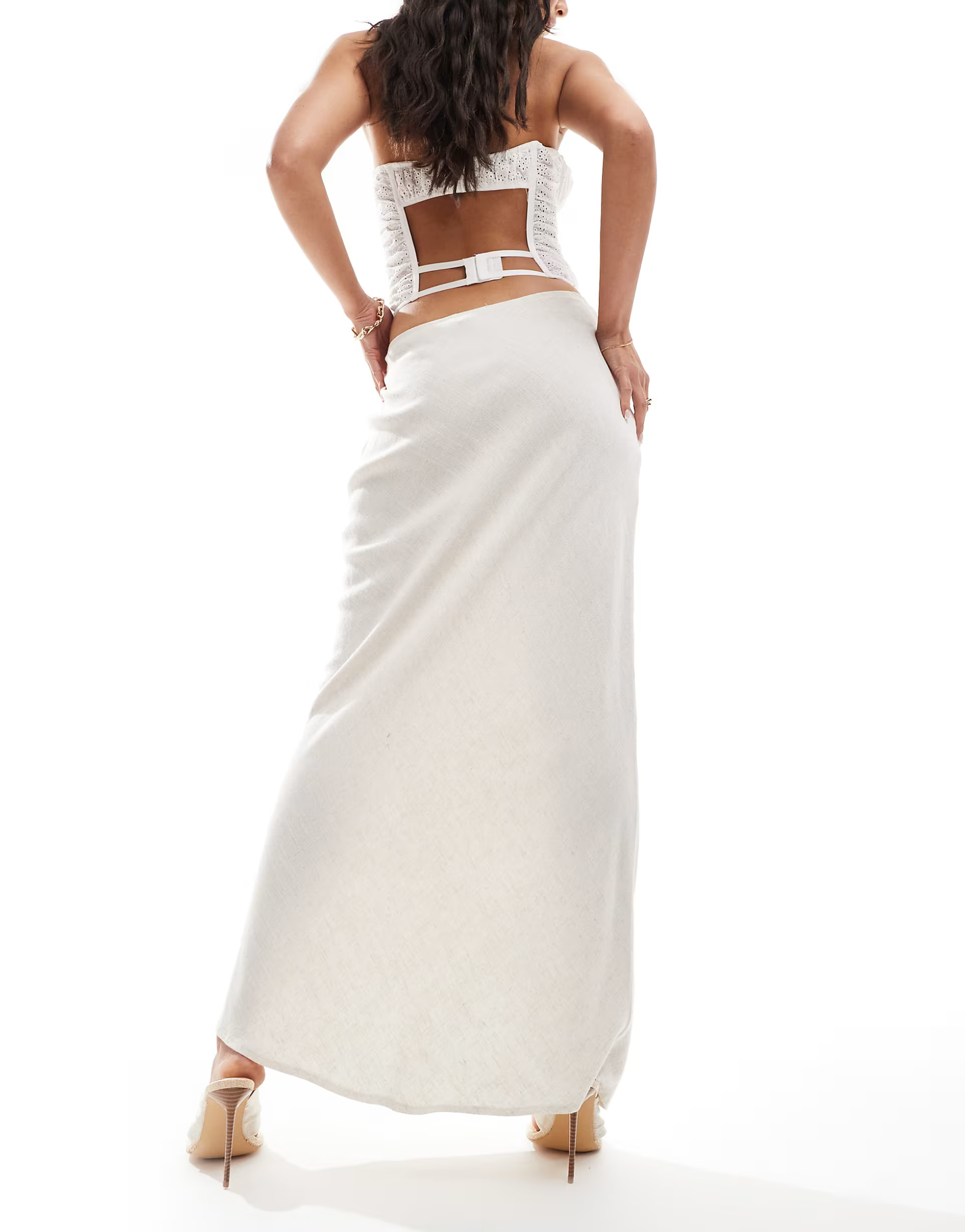 New Look linen maxi skirt in stone | ASOS | ASOS (Global)