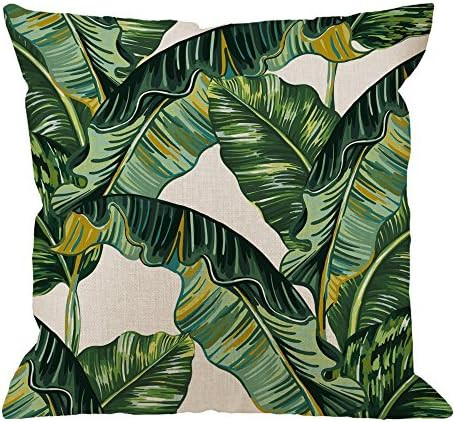 HGOD DESIGNS Palm Leaves Decorative Throw Pillow Cover Case,Tropical Palm Leaves Jungle Leaf Cott... | Amazon (US)