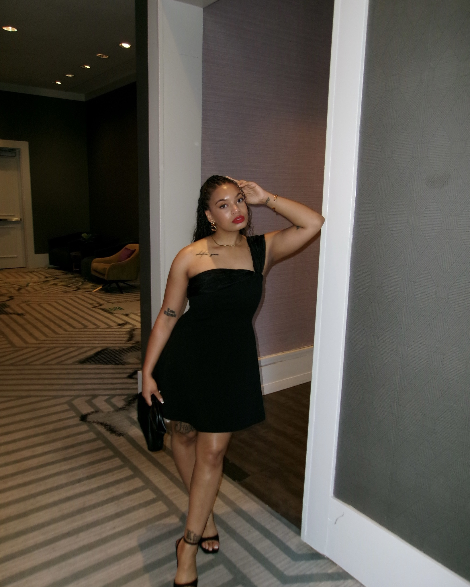 Work Dinner. If your looking for some info for a after hours work event, a little black dress is your go to. 👗 

Dress - DRESS THE POPULATION Black “Olive” One Shoulder Cocktail Mini Dress
#ltkworkwear 

#LTKWorkwear