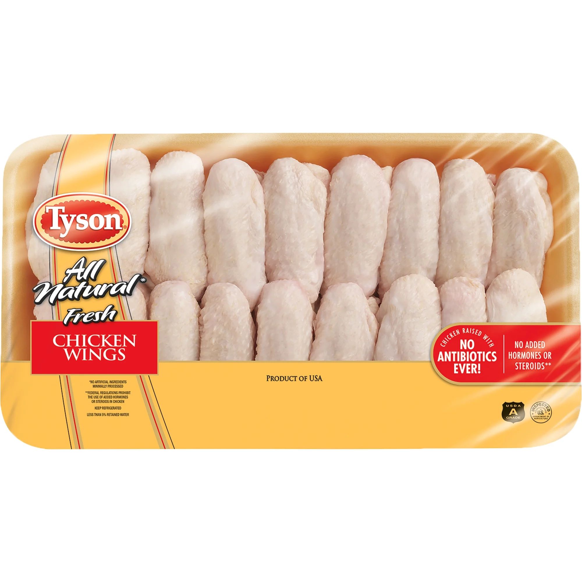 Tyson All Natural Fresh Chicken Wings Family Pack, 4.25 - 5.3 lb - Walmart.com | Walmart (US)