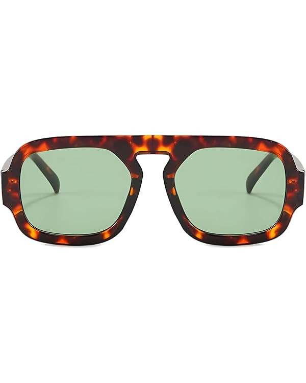 ADE WU Trendy Square Sunglasses for Women Men,Vintage Square Aviator Sunglasses Fashion 70s Inspi... | Amazon (US)