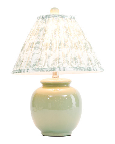 18in Pleated Shade Ceramic Orb Table Lamp | TJ Maxx