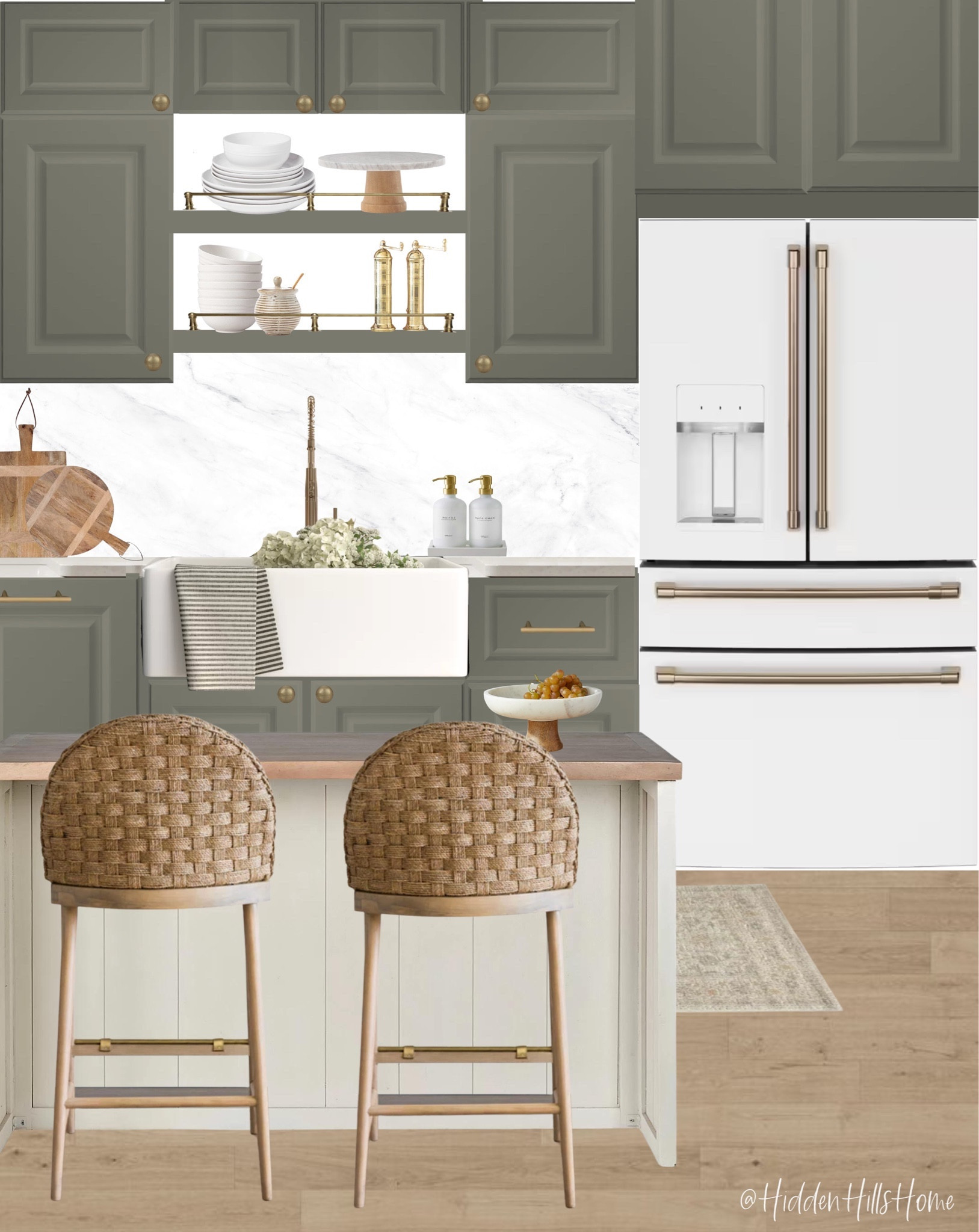 Kitchen decor, kitchen mood board, kitchen design with paint color sw mountain road, barstools, counter stools, kitchen island #kitchen #decor

#LTKhome #LTKCyberWeek #LTKsalealert