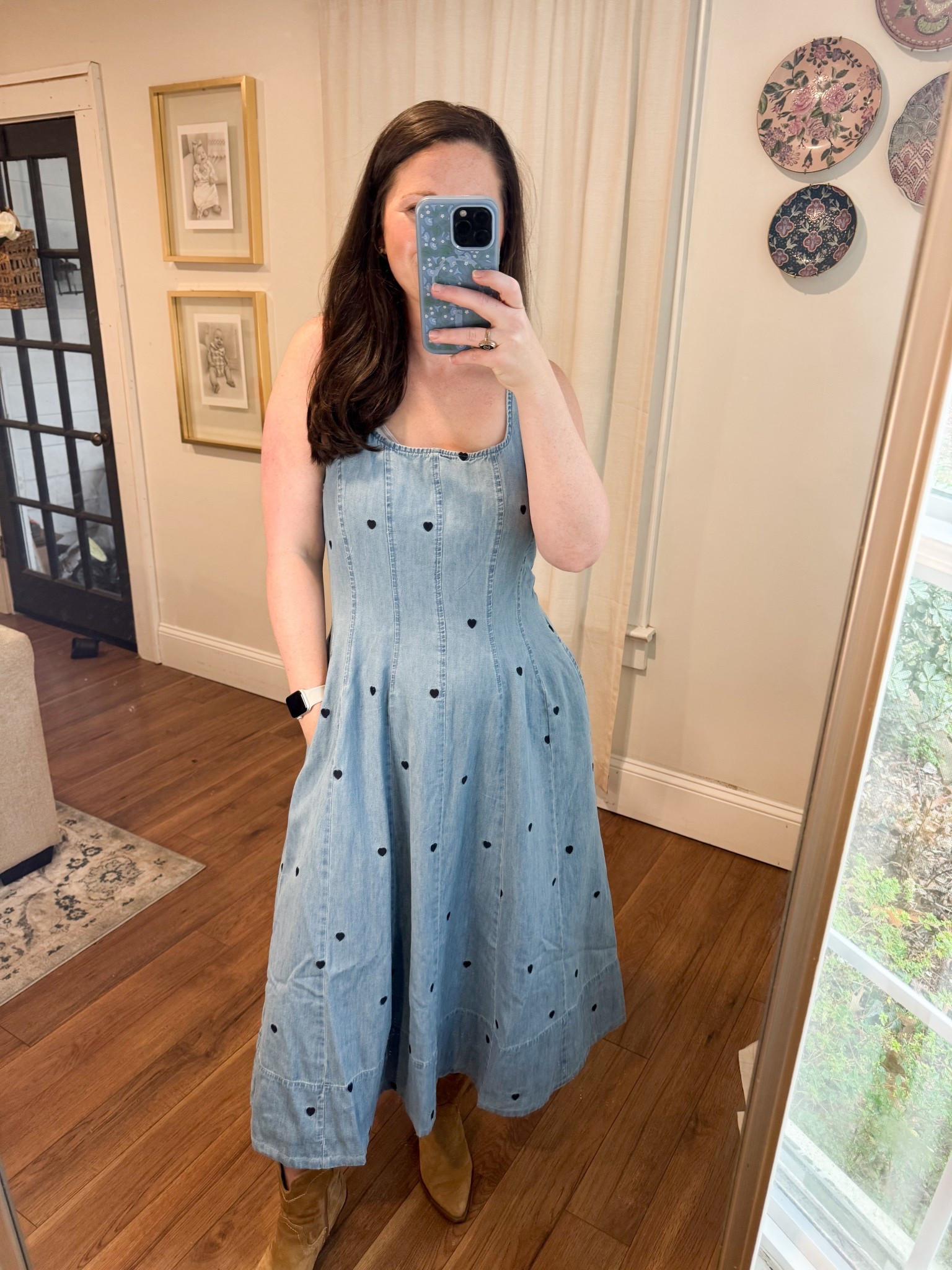 Denim dress. Midi dress. New from Walmart 