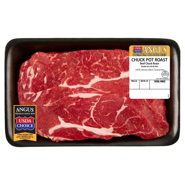 Chuck Roast, Choice Angus Beef, Tray, Fresh, 2.00 - 2.65 lb | Walmart (US)