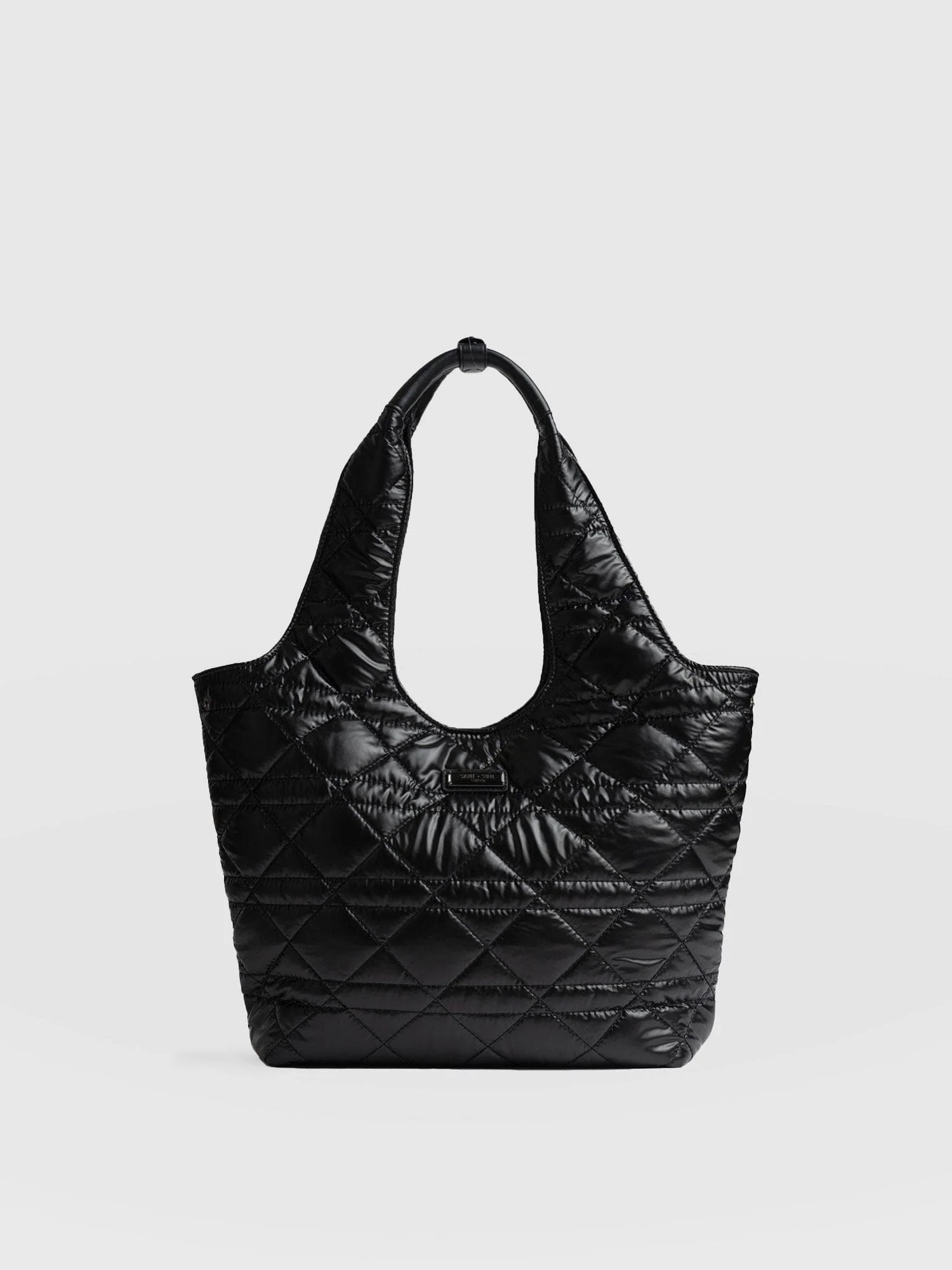 Stella Shoulder Tote Bag - Gloss Black | Saint + Sofia