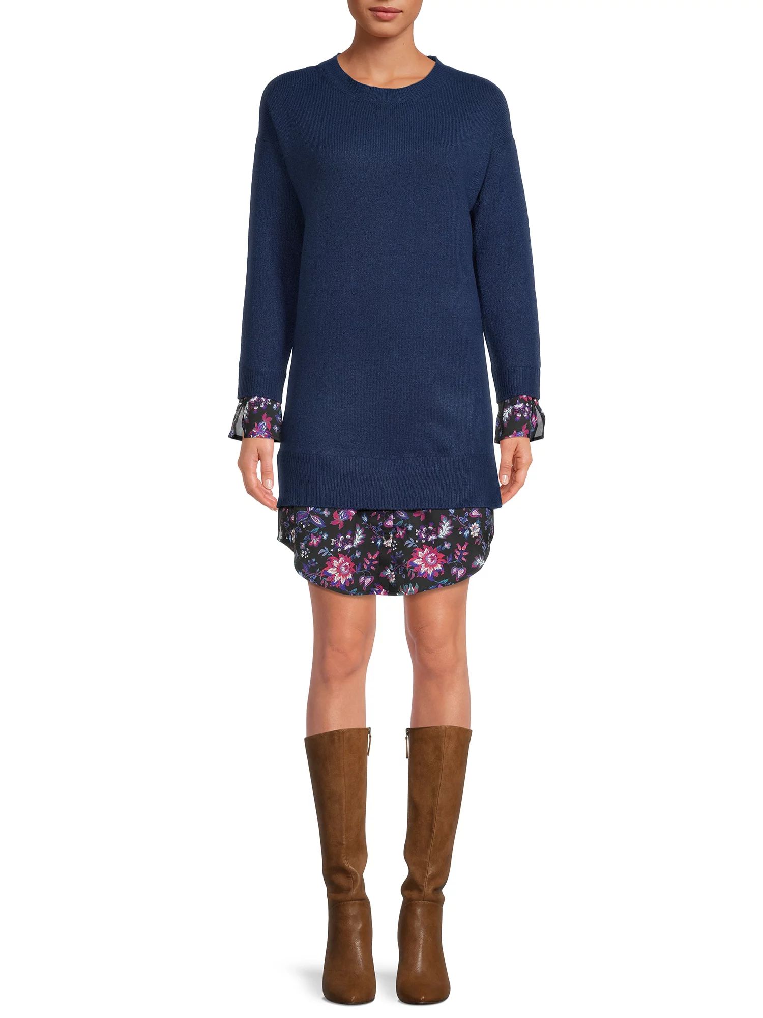 Time and Tru Women’s Shirttail Sweater Dress | Walmart (US)