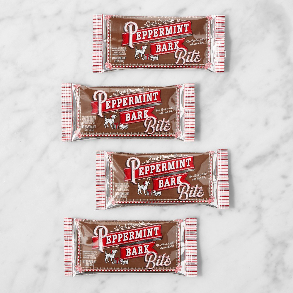 Williams Sonoma Dark Chocolate Peppermint Bark Bites, Set of 4 | Williams-Sonoma