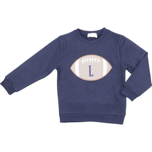 Navy Applique Football Sweatshirt- Shipping early November | Cecil and Lou