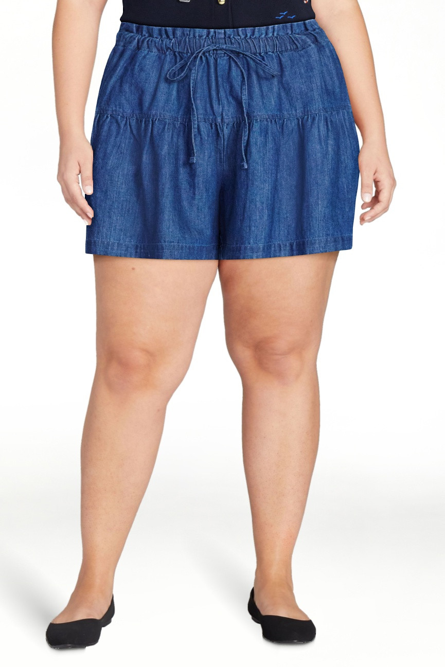 Free Assembly Women's Pull On Seamed Denim Shorts, 4" Inseam, Sizes XS-XXL | Walmart (US)